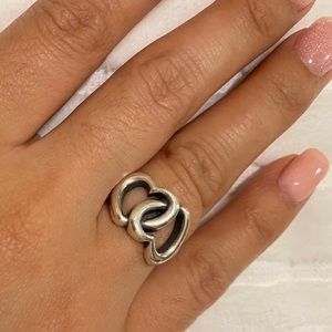 James Avery Linked Heart Ring Size 4.5